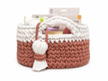 Dark Pink & White Caddy Basket